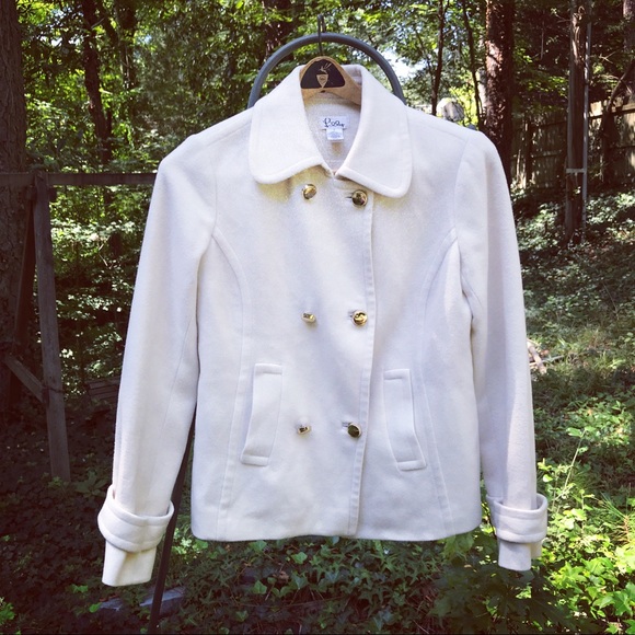 Lilly Pulitzer White Peacoat